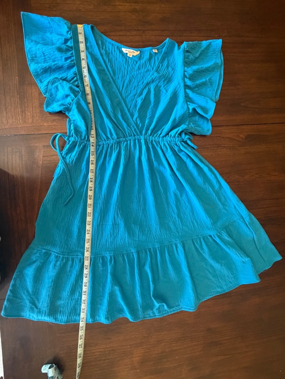 Max Studio V-Neck Tiered Minidress Cobalt Blue, Size Medium - Picture 12 of 13
